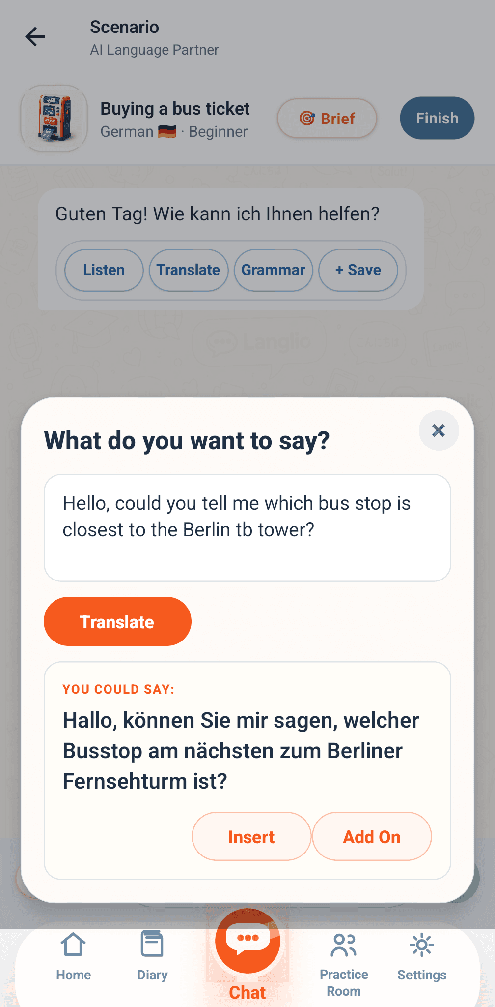 Buying a bus ticket in German